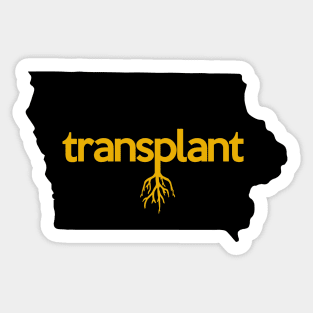 Iowa Transplant IA Gold Black Sticker